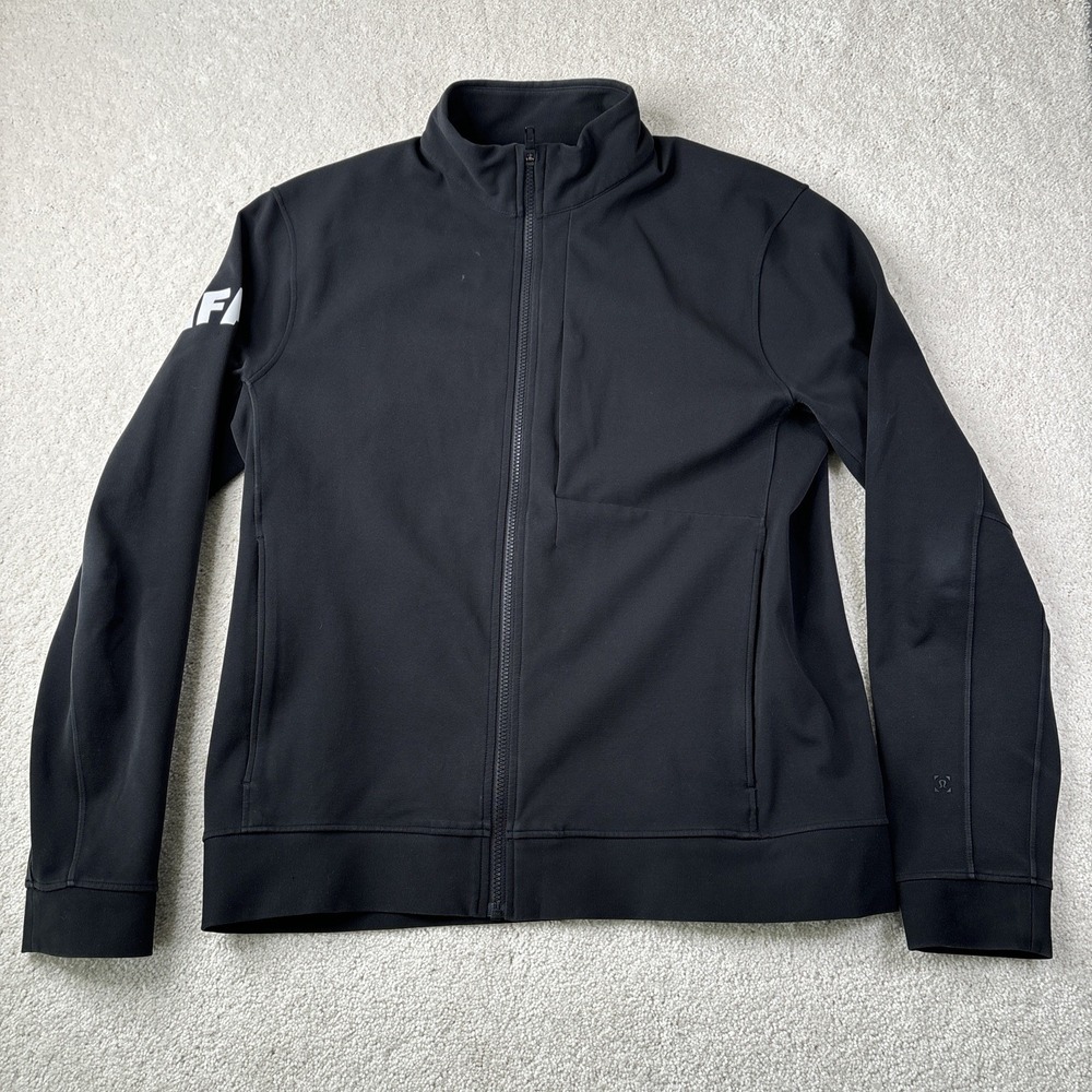Lululemon Sojourn Jacket Men's XL Black Full Zip Lightweight‎ LM4616S LOGO